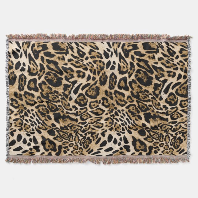 Cobertor Pele-leopardo africana: Textura animal sem costura (Frente)