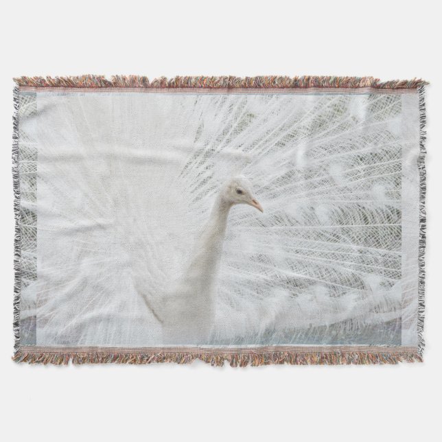 Cobertor Penas bonitas de Peacock Branco (Frente)