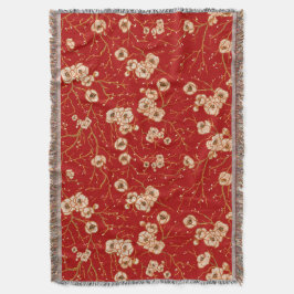 Cobertor Pequenas flores no padrão vermelho