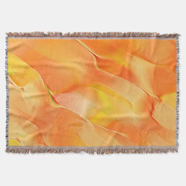 Cobertor Pequeno esculpido em amarelo e muito laranja (Frente)