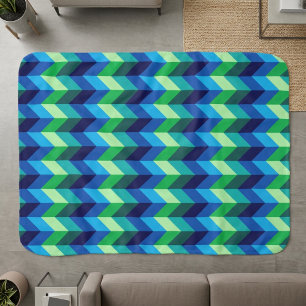 Cobertor Pequeno Sherpa com Ombre Chevrons Verde A