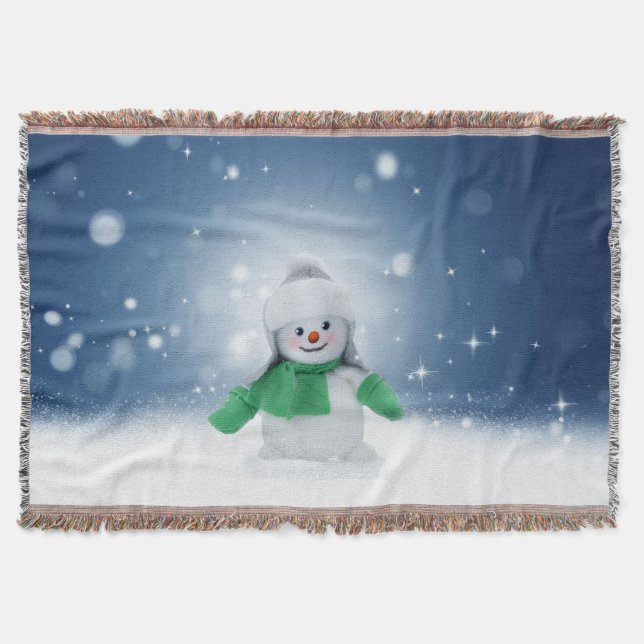Cobertor Personagem adorável de boneco de neve de Natal do  (Frente)