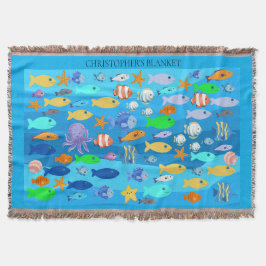 Cobertor Personalised Throw - Fish Design 