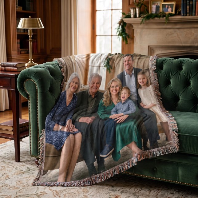 Cobertor Personalizado Clássico de Família (A beautifully woven tribute to your family heritage.)