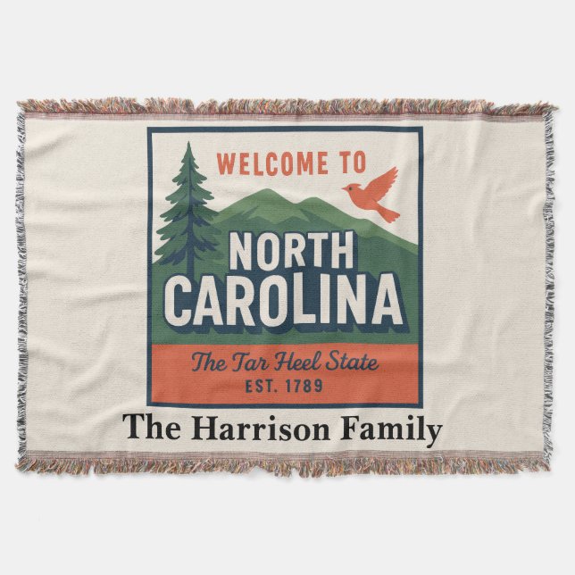 Cobertor Personalizado da Carolina do Norte (Frente)