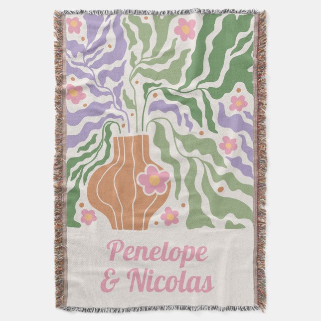 Cobertor Personalizado de Apartamento Floral Boho  (Frente Vertical)