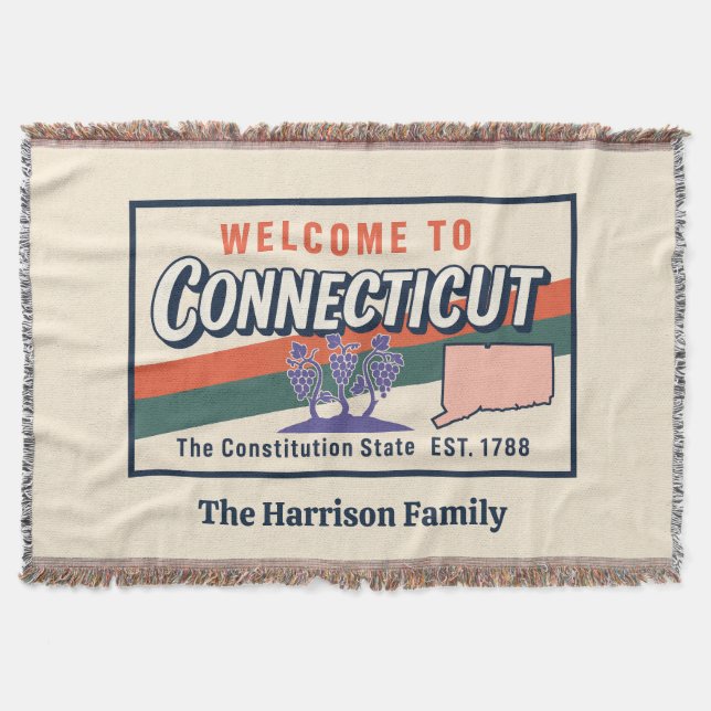 Cobertor Personalizado de Connecticut (Frente)