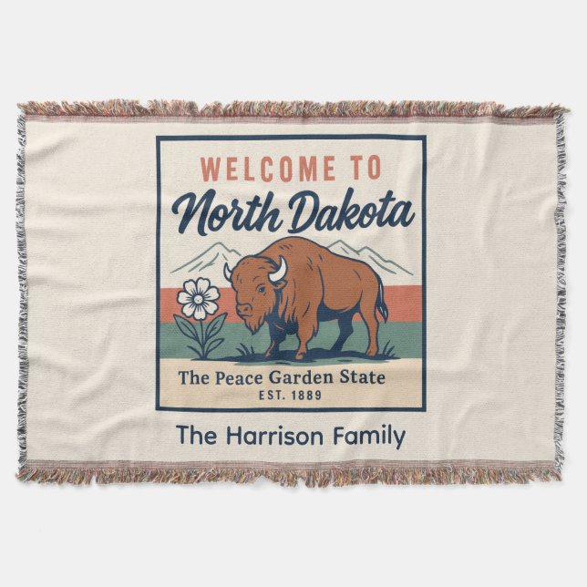 Cobertor Personalizado de North Dakota (Frente)