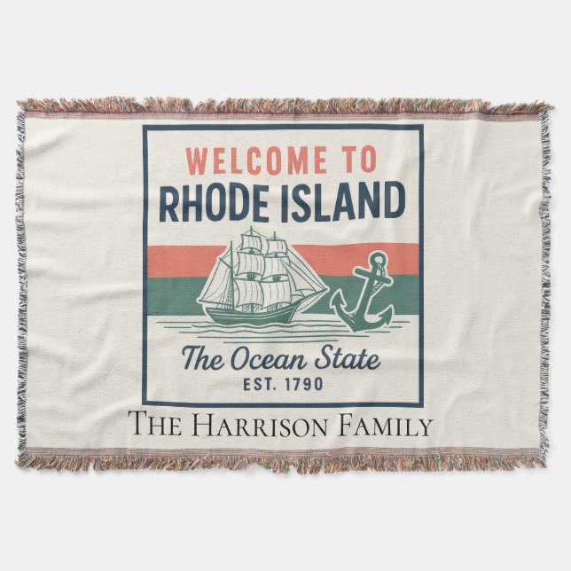 Cobertor Personalizado de Rhode Island (Frente)