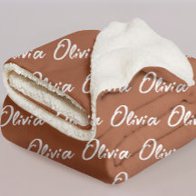 Cobertor Personalizado de Sherpa de Terracota para