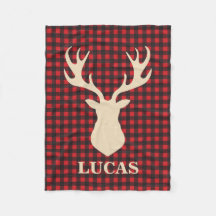 Cobertor personalizado de veado de xadrez de búfal