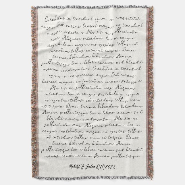 Cobertor Personalizado poema personalizado da música de cas (Frente Vertical)