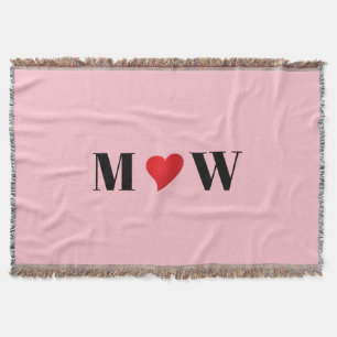 Cobertor Personalizar as iniciais do Casal A ama B cor-de-r