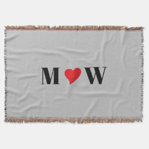 Cobertor Personalizar iniciais de casal A Ama B coração ver