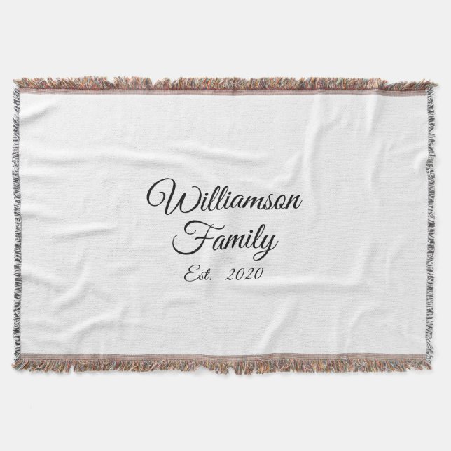 Cobertor Personalize o sobrenome, ano e número do casal (Frente)