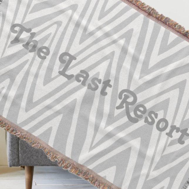 Cobertor Personalize seu nome da casa de praia Cinza Zig Za (Criador carregado)