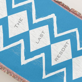 Cobertor Personalize sua casa de praia Cinza Aqua Zig Zag