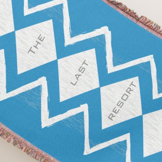 Cobertor Personalize sua casa de praia Cinza Aqua Zig Zag (Criador carregado)