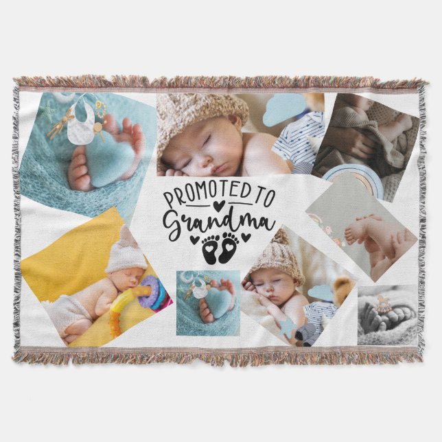 Cobertor Personalized Grandchild Photo Blanket for Grandma (Frente)