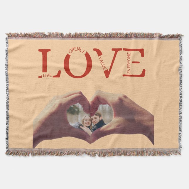 Cobertor Personalized LOVE Acronym Photo  (Frente)