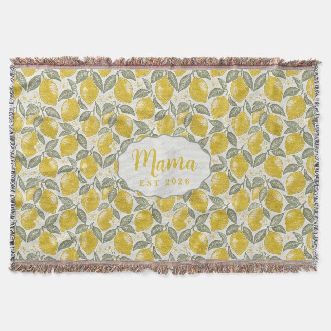 Cobertor Personalized Mama Lemon Woven Throw Blanket (Frente)