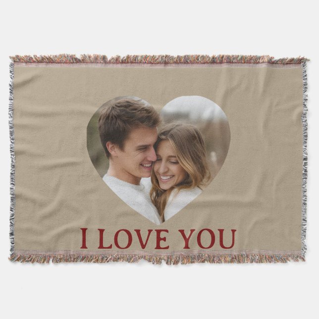 Cobertor Personalized Photo Valentine's Day Throw Blanket (Frente)