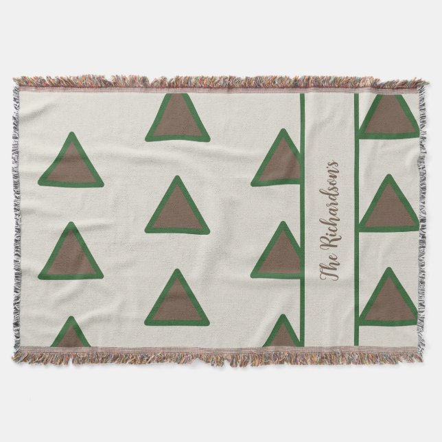 Cobertor Personalized Sage Green Taupe Triangle Modern Chic (Frente)