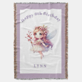 Cobertor Personalized Whimsical Floral Fairy 