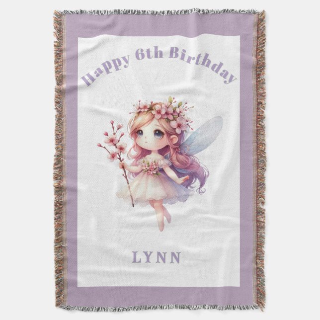 Cobertor Personalized Whimsical Floral Fairy  (Frente Vertical)