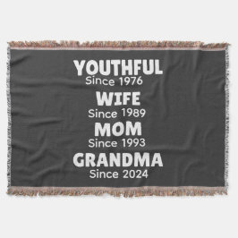 Cobertor Personalized Year Youthful Wife Mom Grandma, 