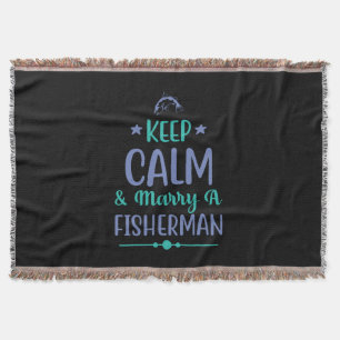Cobertor Pesca Arte Mantenha Calma E Casado Pescador