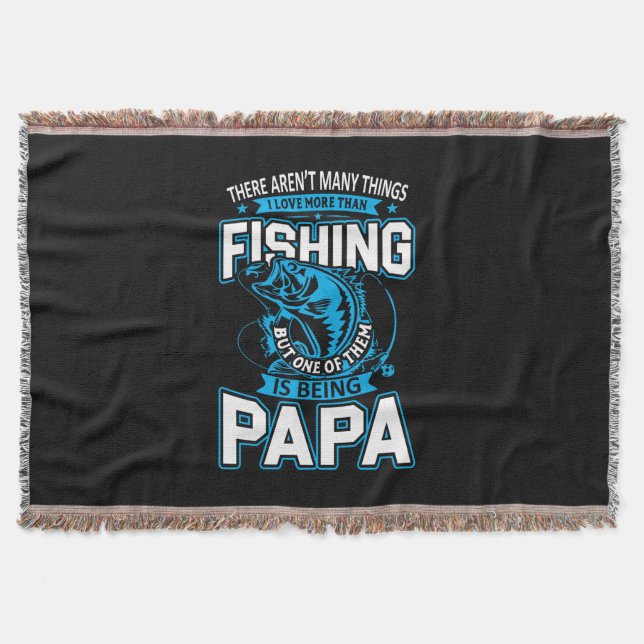 Cobertor Pesca Arte Papa Ama Mais Do Que Pescar (Frente)