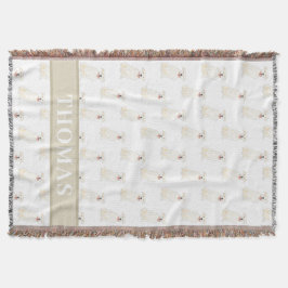 Cobertor Pessoal Pitbull Personalizado (Branco)