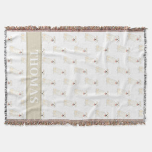 Cobertor Pessoal Pitbull Personalizado (Branco)