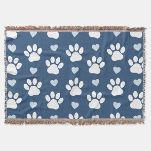 Cobertor Pestanas, Patas-Cães, Patas Brancas, Corações Azui