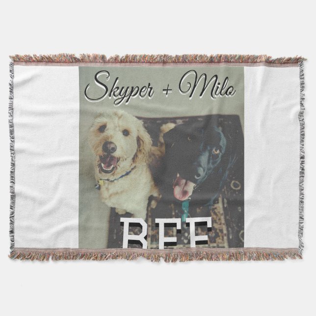 Cobertor Pet Frities adiciona nome e foto animal amor (Frente)