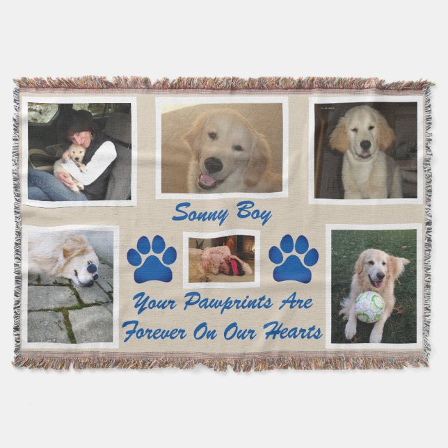 Cobertor Pet Photo Rainbow Bridge "Your Pawprint" (Frente)