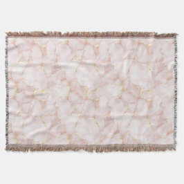 Cobertor Pétalas Florais Rosa Bege Dourado  