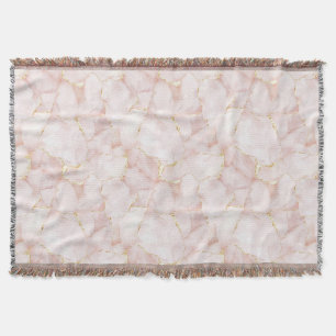 Cobertor Pétalas Florais Rosa Bege Dourado