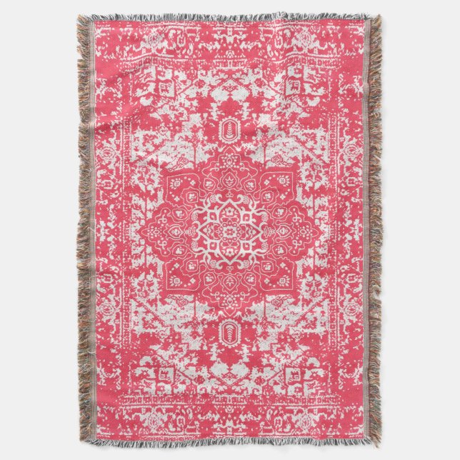 Cobertor Pétalas Rosa em Sonhos Kilim (Frente Vertical)