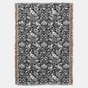 Cobertor Pheasant and Hare Patterno, Preto e Branco 