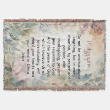 Philippians 4:6-7 Christian Bíblia Verse Watercolo