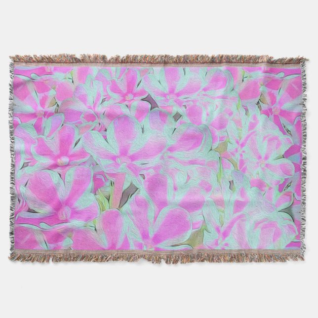 Cobertor Phlox do Jardim do Pepperminto Branco, Rosa-Quente (Frente)