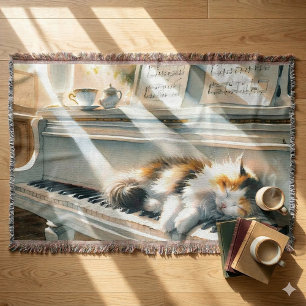 Cobertor Piano de Casa de Gatos ao Sol Cottagecore Sonho