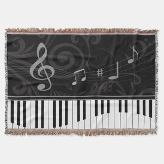 Cobertor Piano Whimsical e Notas Musicais