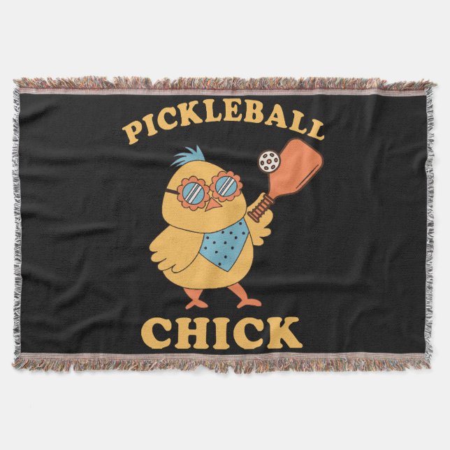 Cobertor Pickleball Chick - retrô (Frente)