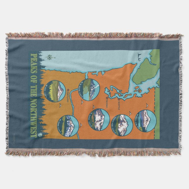 Cobertor Picos do noroeste - 5 montanhas diferentes (Frente)