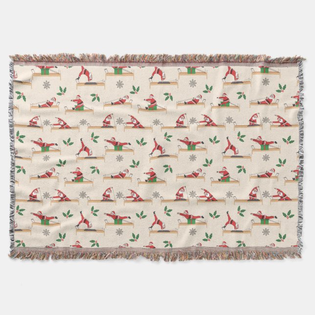 Cobertor Pilates Reformer Santa Seamless Christmas Patterns (Frente)