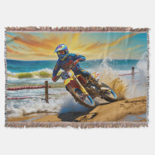 Cobertor Piloto de Motocross na Corrida da Praia