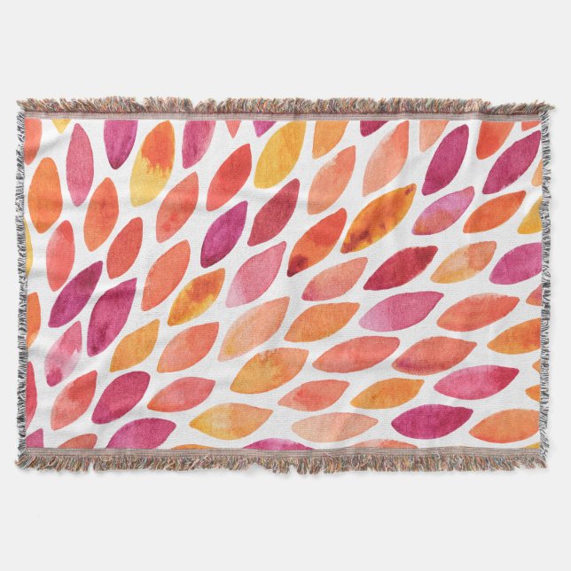 Cobertor Pincel de aquarela derrubada amarela e laranja (Frente)